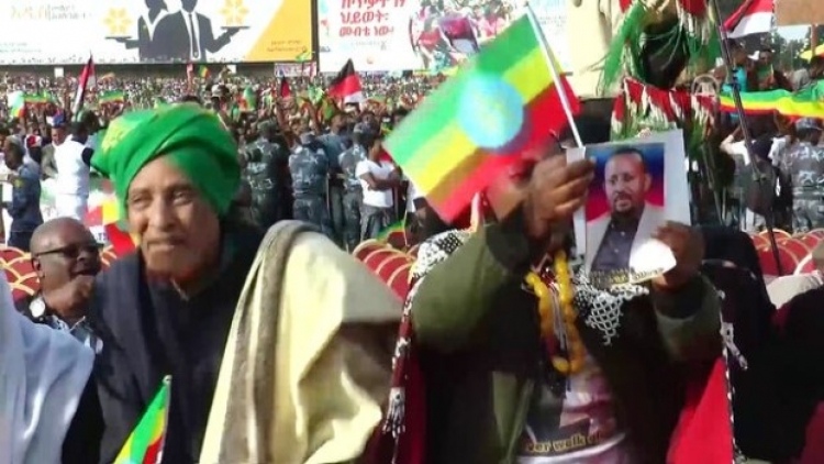 Etiyopya Başbakanı Abiy Ahmed'e destek gösterisi