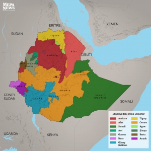 Etiyopya’da etnik ve dini yapı haritası